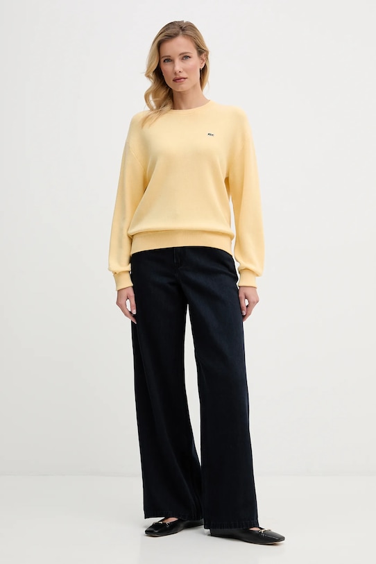Lacoste sweter z wełną AF4158 żółty AW25