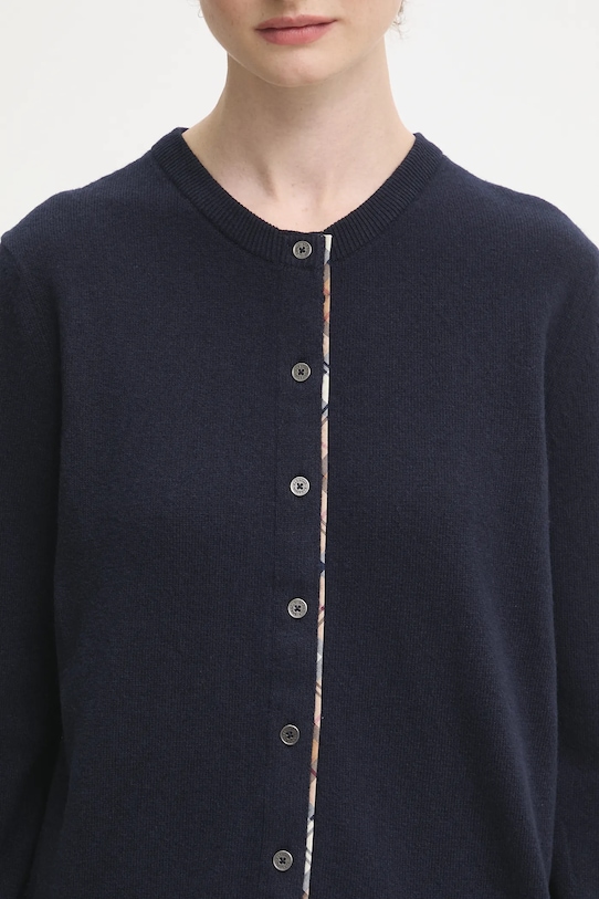 Kardigan s prímesou vlny Barbour Pendle Knitted Cardigan tmavomodrá LKN1076NY78