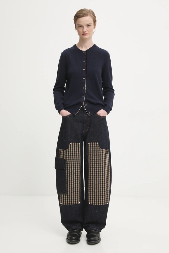 Barbour kardigan z dodatkiem wełny Pendle Knitted Cardigan LKN1076NY78