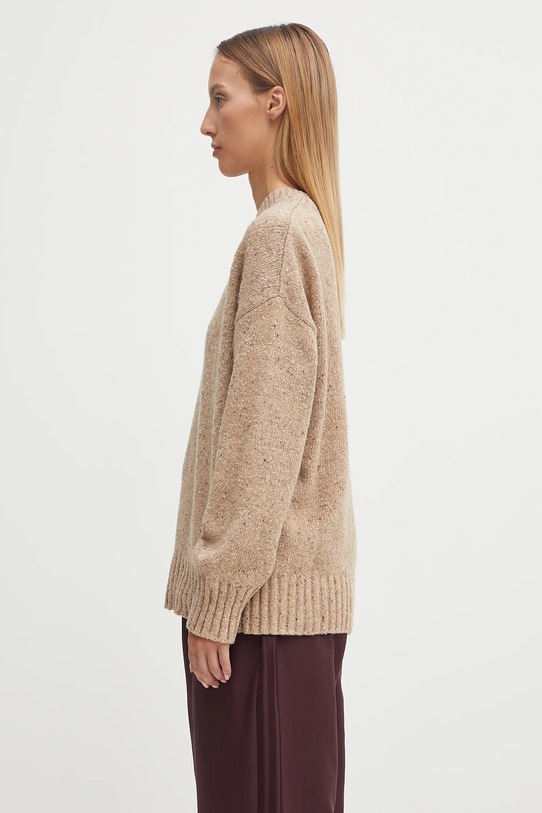 Vuneni pulover Barbour Lavensdale Crew Knitted Jumper LKN1569YE55 smeđa AW25