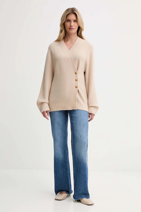 ISABELLE BLANCHE kardigan z dodatkiem wełny IS25FW.M152.F007 beżowy AW25