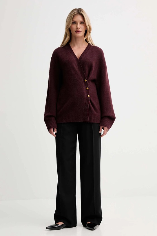 ISABELLE BLANCHE kardigan z dodatkiem wełny IS25FW.M152.F007 bordowy AW25