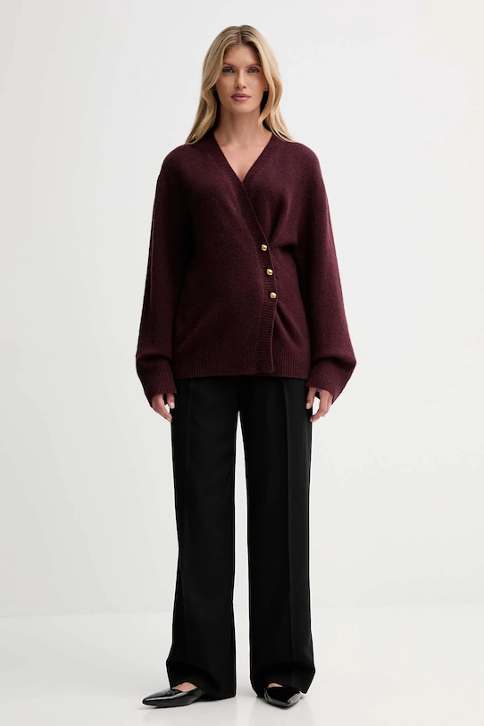 ISABELLE BLANCHE kardigan z dodatkiem wełny IS25FW.M152.F007 bordowy AW25