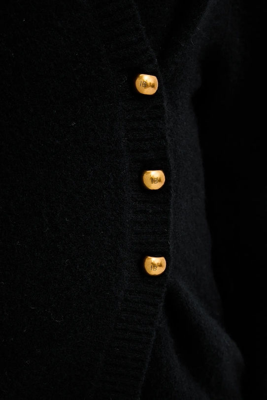 ISABELLE BLANCHE kardigan z dodatkiem wełny czarny IS25FW.M152.F007