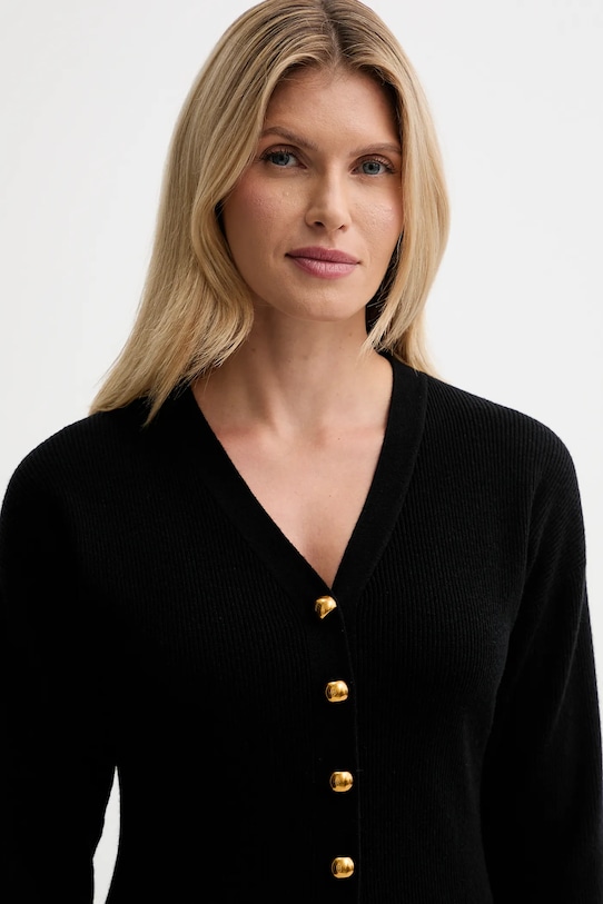 ISABELLE BLANCHE kardigan z dodatkiem wełny czarny IS25FW.M154.F008