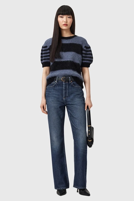 AllSaints sweter z dodatkiem wełny CLEM czarny W015KD