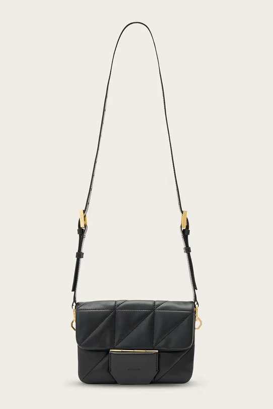 Шкіряна сумочка AllSaints JUPITER лицьова шкіра чорний W211XD