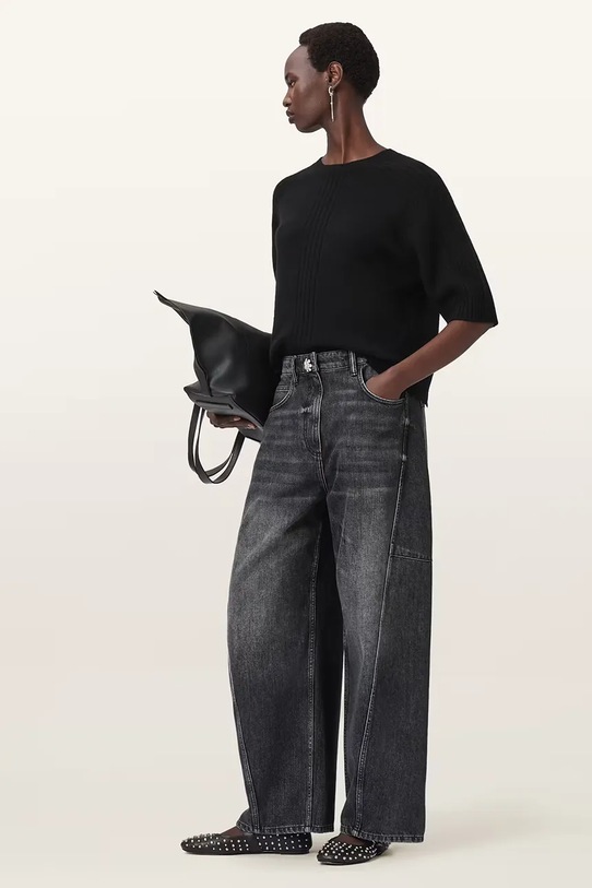 Sveter AllSaints NIX W030KD čierna