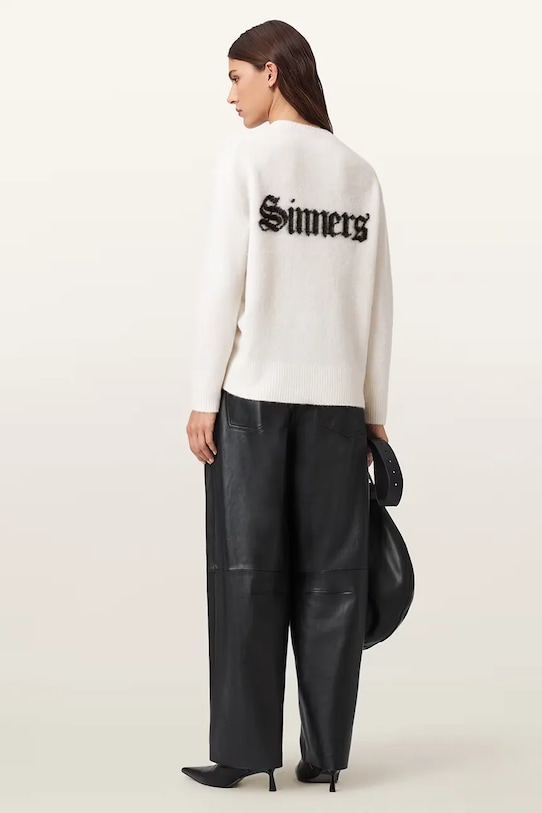 Пуловер с вълна AllSaints SAINTS W100KD сив