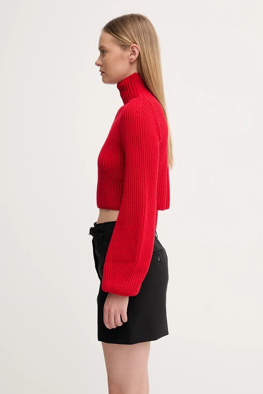 Sportmax sweter wełniany MARMO 2522366092600 czerwony AW25
