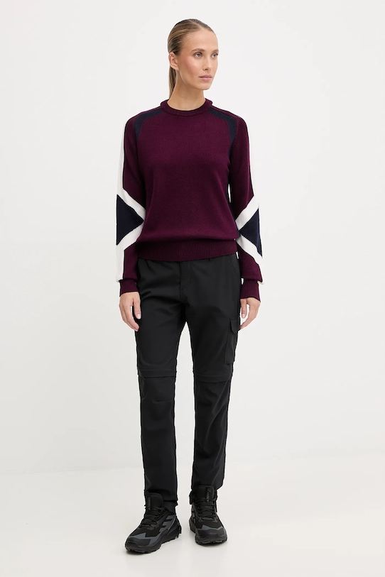 Fusalp sweter wełniany Rivena I1113 bordowy AW25