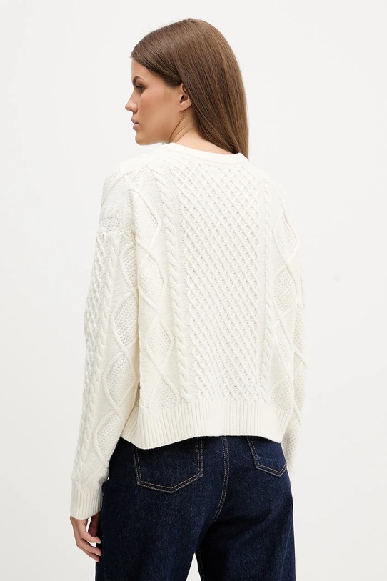 Odzież Guess Jeans sweter z dodatkiem wełny W5BR09.Z0561 beżowy