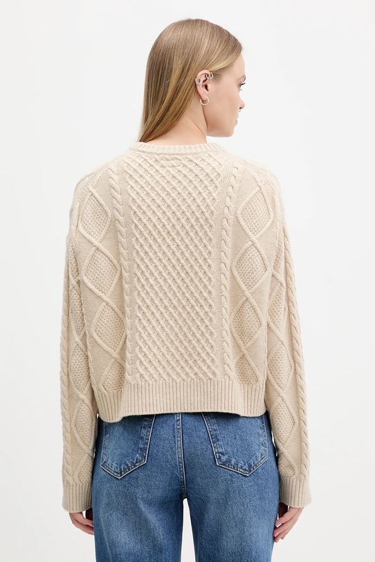 Odzież Guess Jeans sweter z dodatkiem wełny W5BR09.Z0561 beżowy