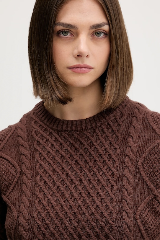 Светр із додаванням вовни Guess Jeans коричневий W5BR09.Z0561