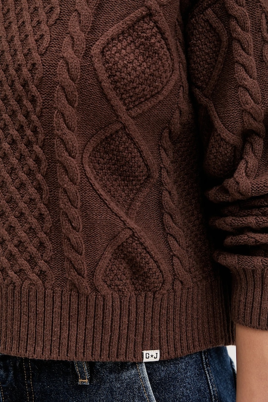 Светр із додаванням вовни Guess Jeans W5BR09.Z0561 коричневий