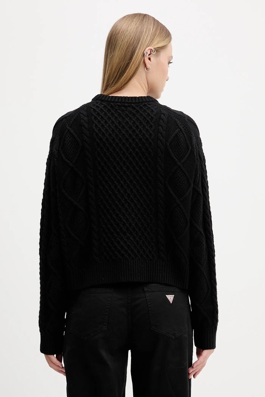 Odzież Guess Jeans sweter z dodatkiem wełny W5BR09.Z0561 czarny