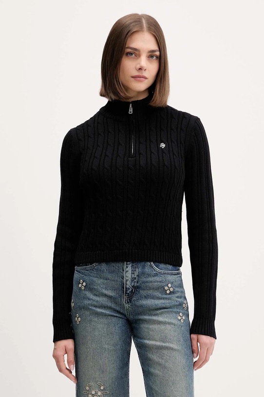 Βαμβακερό πουλόβερ Guess Jeans βαμβάκι μαύρο W5BR13.Z3HM1