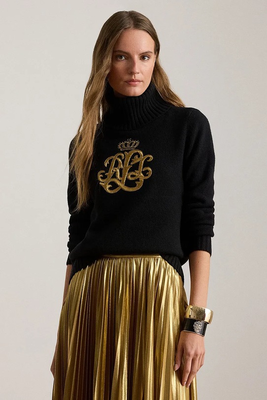 Светр із додаванням вовни Lauren Ralph Lauren середньої щільності чорний 200979687