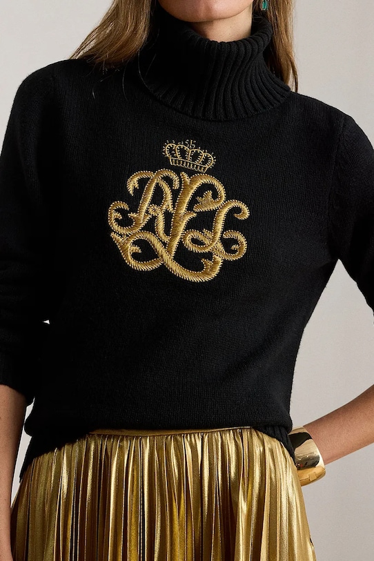 Светр із додаванням вовни Lauren Ralph Lauren чорний 200979687