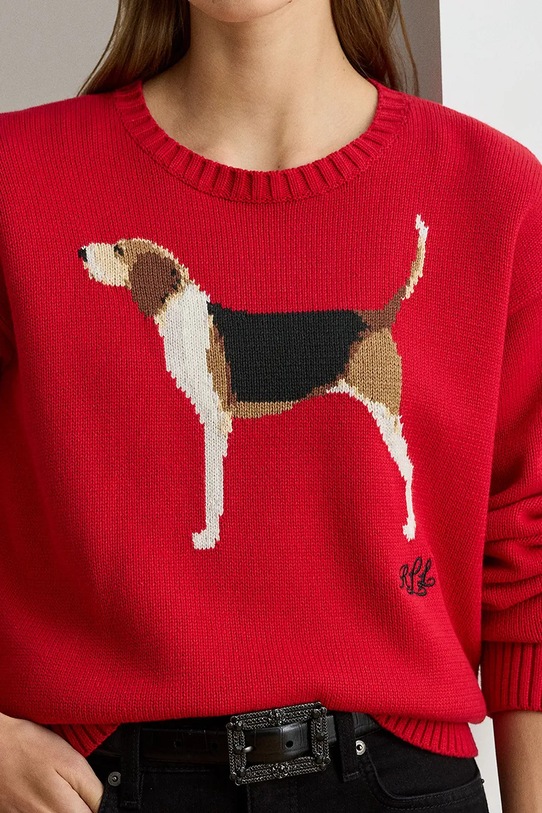 Lauren Ralph Lauren sweter bawełniany czerwony 200979657