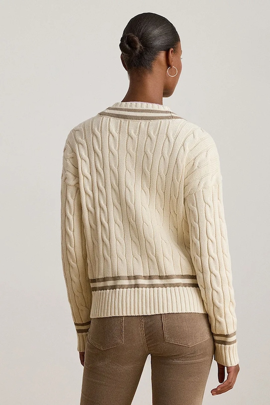 Хлопковый свитер Lauren Ralph Lauren 200979662 бежевый AW25