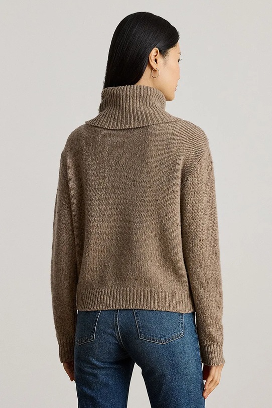 Πουλόβερ με προσθήκη μαλλιού Lauren Ralph Lauren 200979663 καφέ AW25