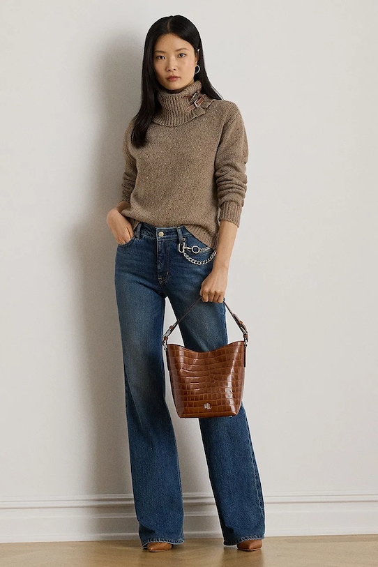 Oblečení Svetr s příměsí vlny Lauren Ralph Lauren 200979663 hnědá