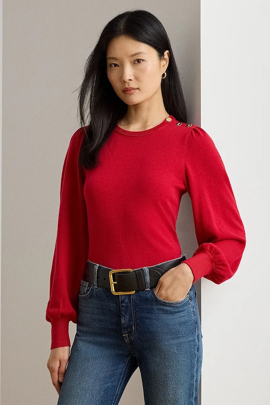 Lauren Ralph Lauren sweter bawełna czerwony 200980974