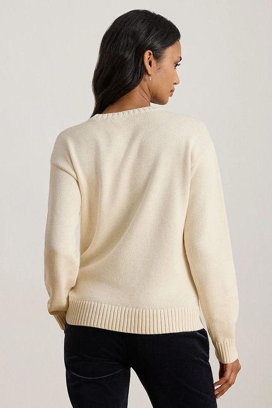 Хлопковый свитер Lauren Ralph Lauren 200P02074 бежевый AW25