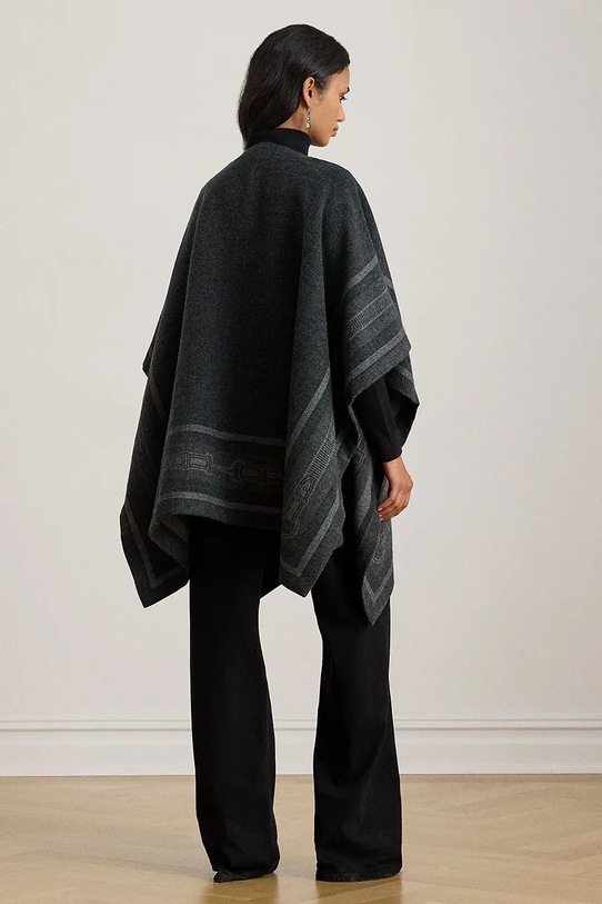 Poncho με προσθήκη μαλλιού Lauren Ralph Lauren 454960134 μαύρο AW25