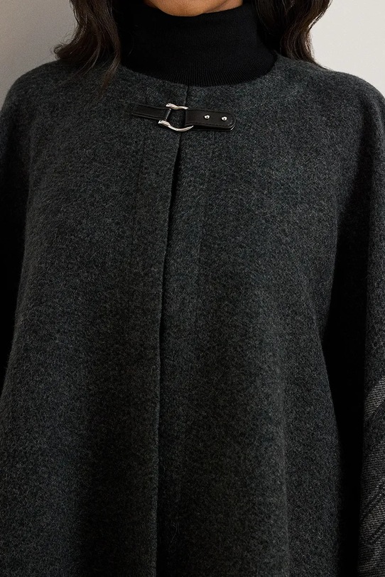 Poncho με προσθήκη μαλλιού Lauren Ralph Lauren μαύρο 454960134