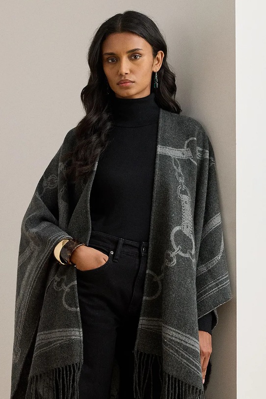 Одежда Пончо с добавлением шерсти Lauren Ralph Lauren 454P04529 серый