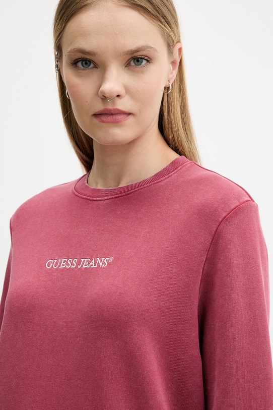 Бавовняна кофта Guess Jeans W5BQ17.KCPR1 рожевий AW25