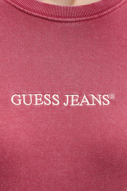 Guess Jeans hanorac de bumbac W5BQ17.KCPR1 roz