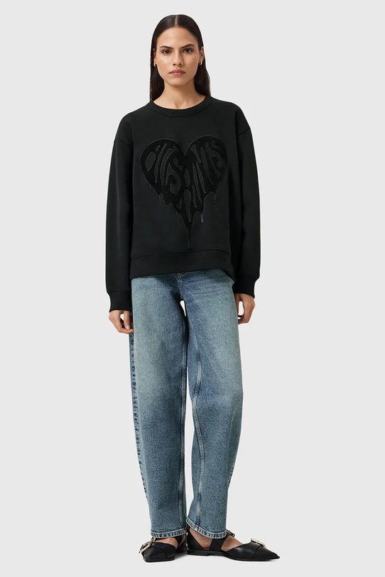 AllSaints sweter bawełniany TRIP W032JD czarny