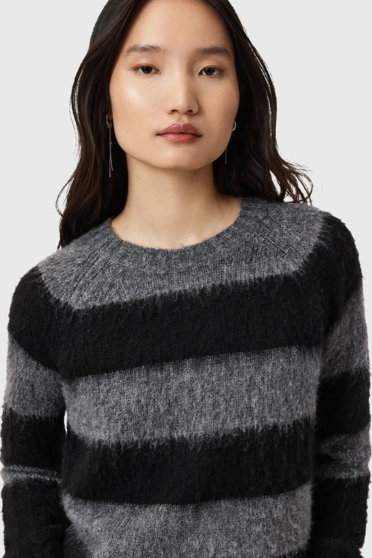 AllSaints sweter z dodatkiem wełny LOU W053KD czarny AW25