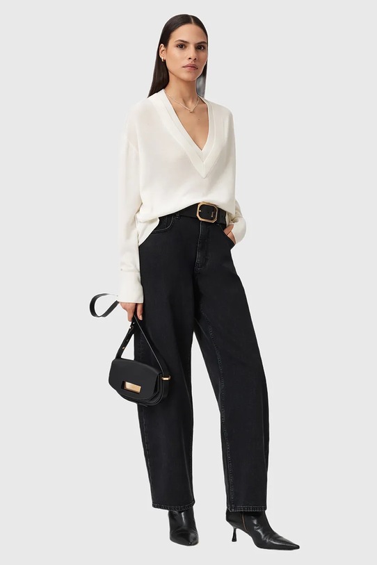 AllSaints sweter z dodatkiem wełny BERN biały W050KD