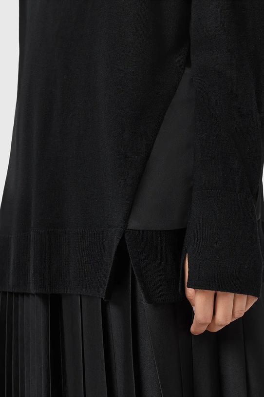 Odzież AllSaints sweter z dodatkiem wełny BERN W050KD czarny