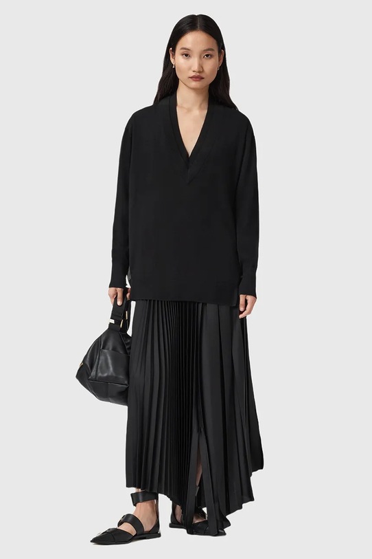 AllSaints sweter z dodatkiem wełny BERN W050KD czarny