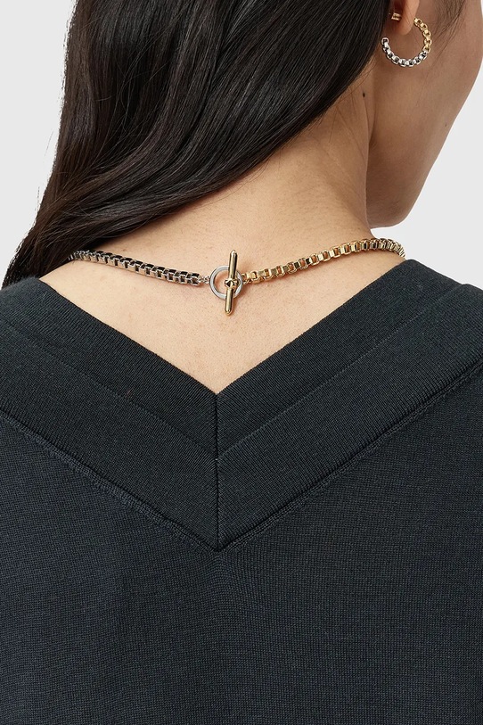 Odzież AllSaints kamizelka z dodatkiem wełny BERN W045KD granatowy