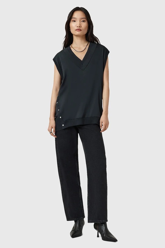 AllSaints kamizelka z dodatkiem wełny BERN W045KD granatowy
