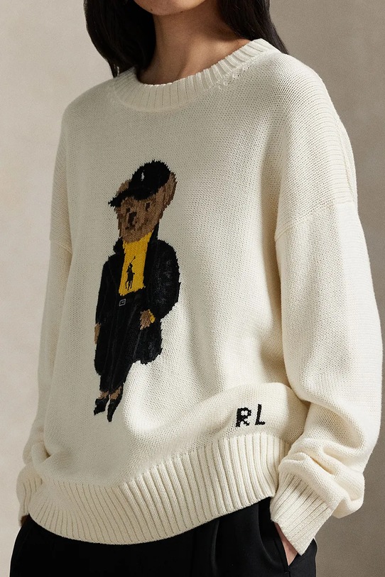 Bavlněný svetr Polo Ralph Lauren béžová 211978310
