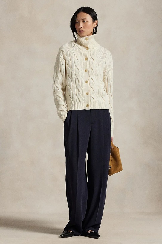 Ρούχα Μάλλινη ζακέτα Polo Ralph Lauren 211978313 λευκό