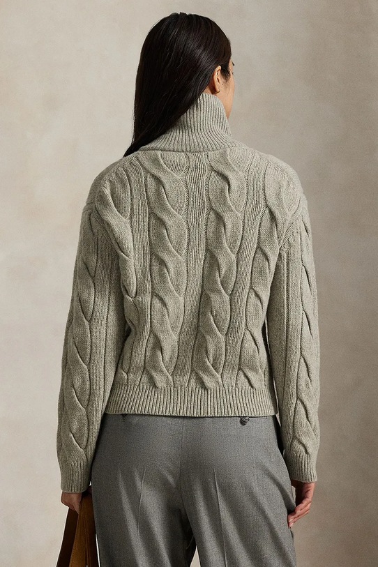 Μάλλινη ζακέτα Polo Ralph Lauren 211978313 γκρί AW25