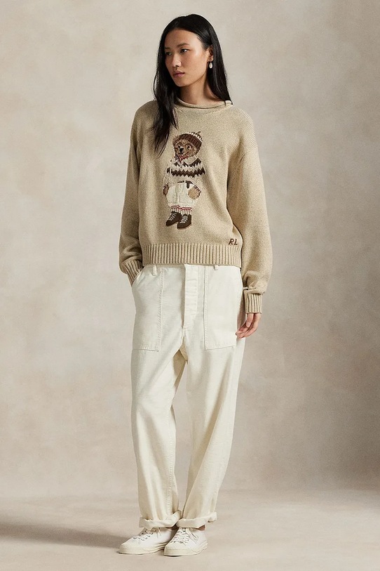 Oblečení Svetr s příměsí vlny Polo Ralph Lauren 211978315 béžová