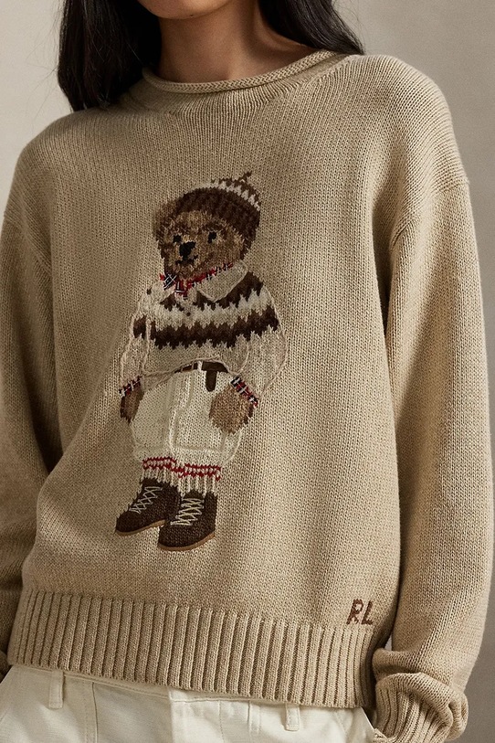 Svetr s příměsí vlny Polo Ralph Lauren béžová 211978315