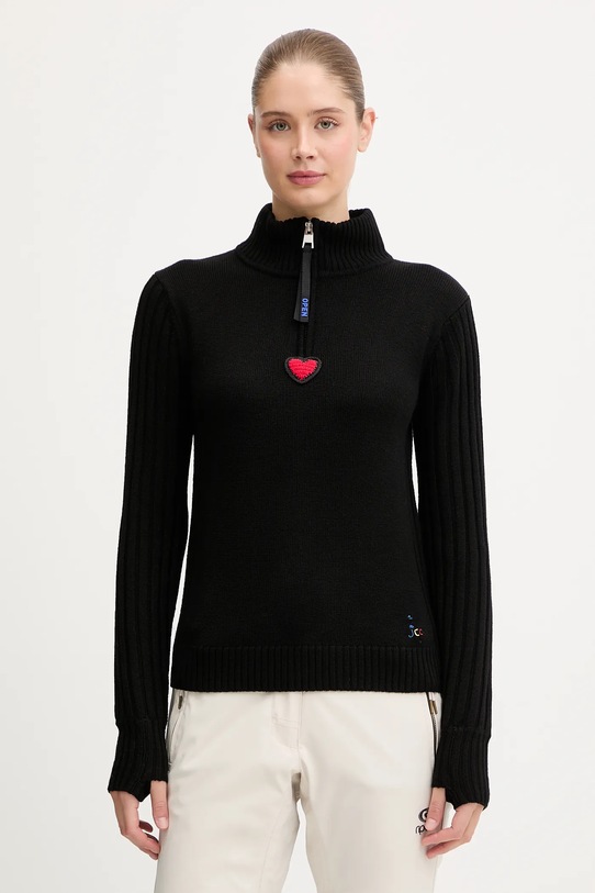 Rossignol sweter wełniany JCC wełna czarny RLOWO03