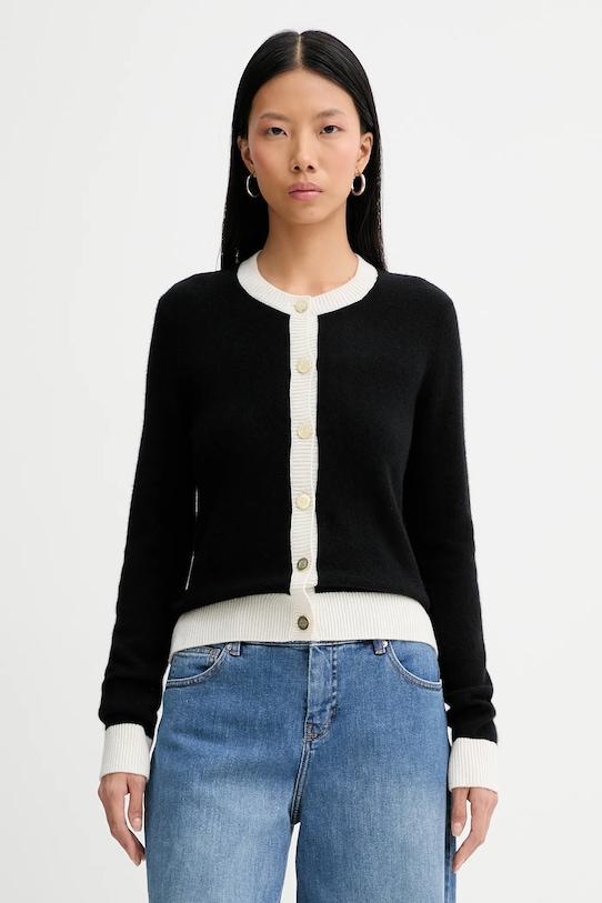 Kašmírový sveter FROM FUTURE jednofarebný čierna WPC03358