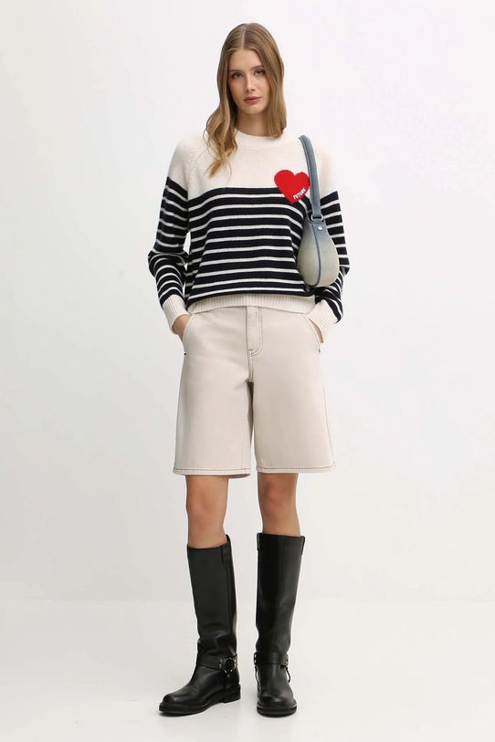FROM FUTURE sweter wełniany WPR03378 beżowy AW25