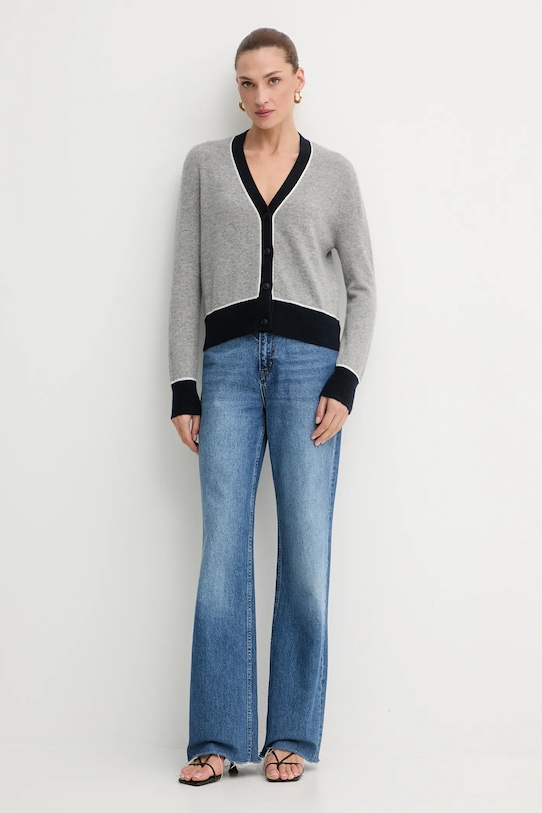 FROM FUTURE kardigan kaszmirowy WPC03361 szary AW25